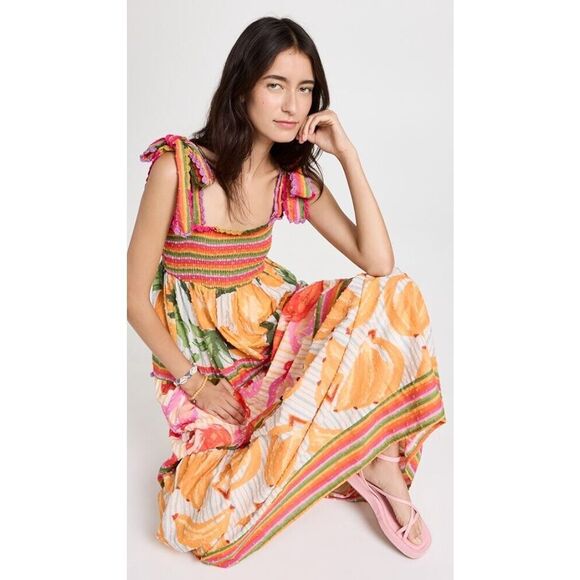 Anthropologie Farm Rio Printed Tiered Maxi Dress Size XL - Picture 3 of 11